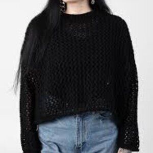 Noisy May - Judey O Neck Black - Pullover (crochet)